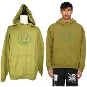 Brain Dead | Men | Lovebond Gold Green Heavyweight Streetwear Hoodie | Size XL